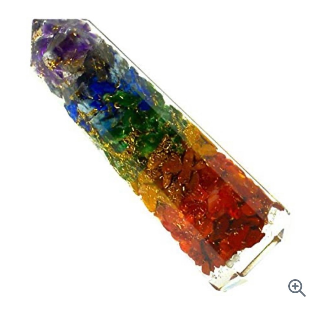 Rudraksha Mart 7 Chakra Pencil for Reiki Healing & Crystal Healing Stone 11.5cm